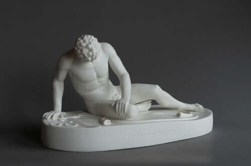 A good Parian figure of the Dying Gaul or Gladiator