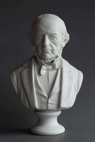 A good quality Parian bust of William Gladstone unmarked but by Robinson & Leadbeater