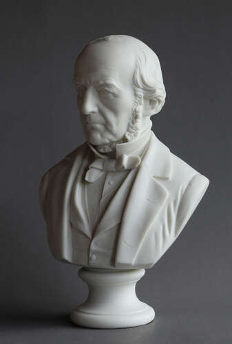A good quality Parian bust of William Gladstone unmarked but by Robinson & Leadbeater