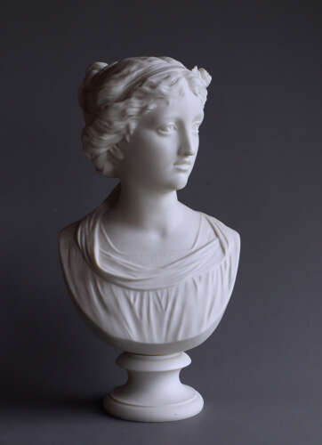 A Copeland Parian bust of 'Music'